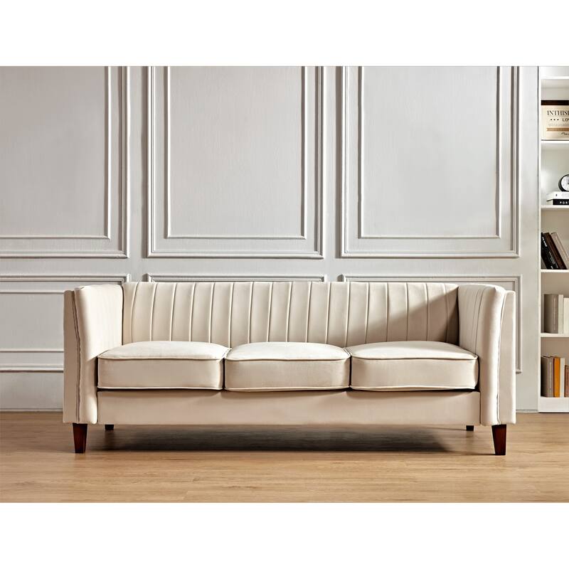 Line Tufted Square Design Sofa - Beige