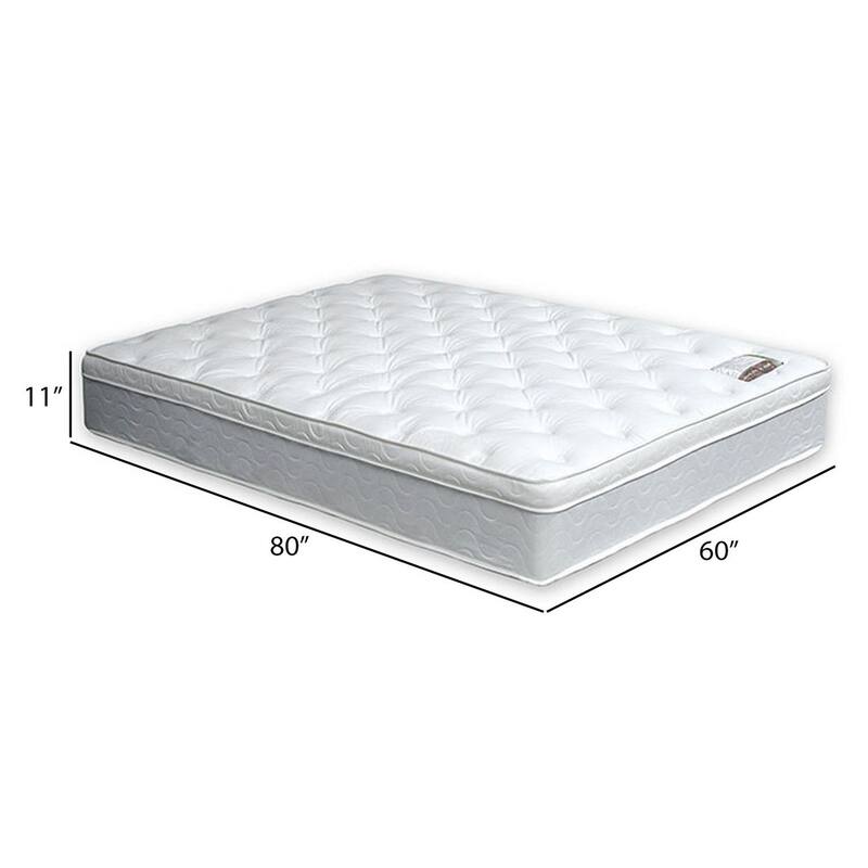 Fima 11 Inch Queen Pillow Top Mattress, Medium Firmness Hi Density Foam