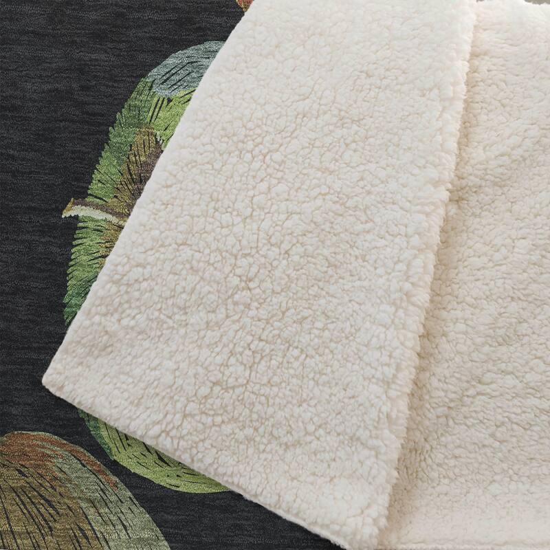 Premium Machine Washable ASB163 Apple Sherpa Throw Blanket