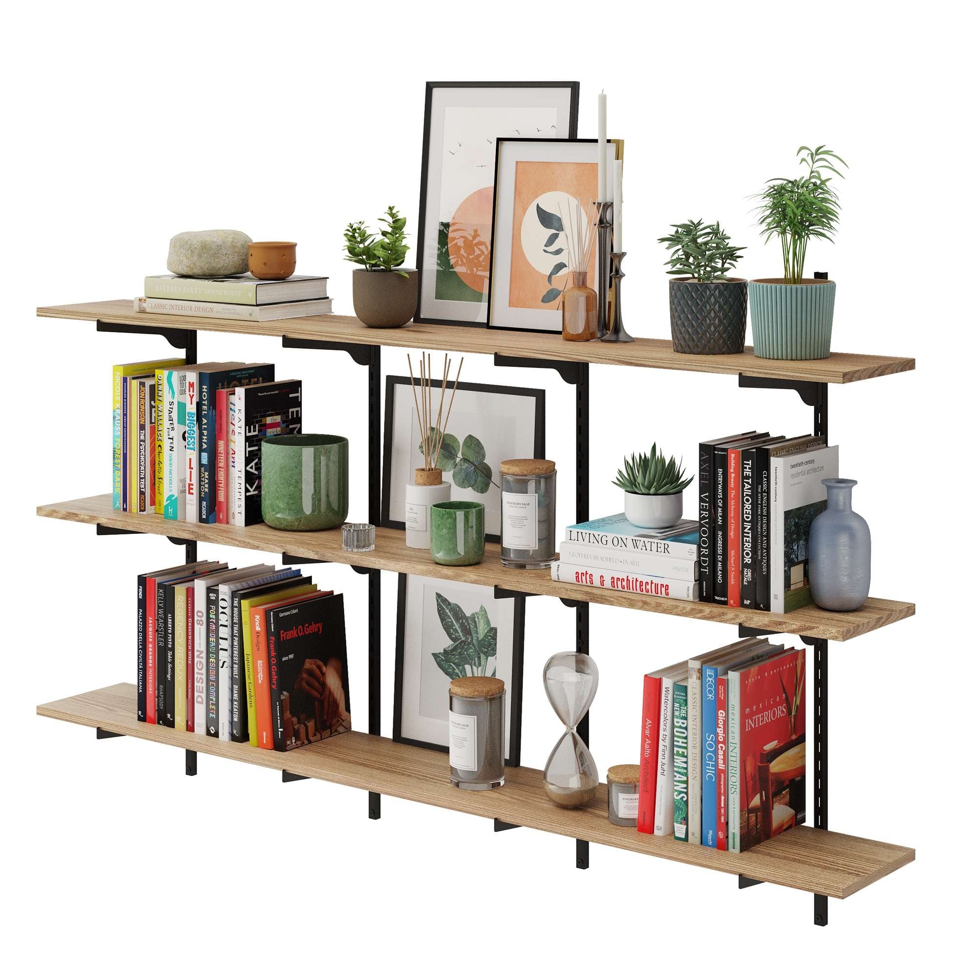 Wallniture Turin 60 Inch Long Wall Bookshelf, Floating Shelf with