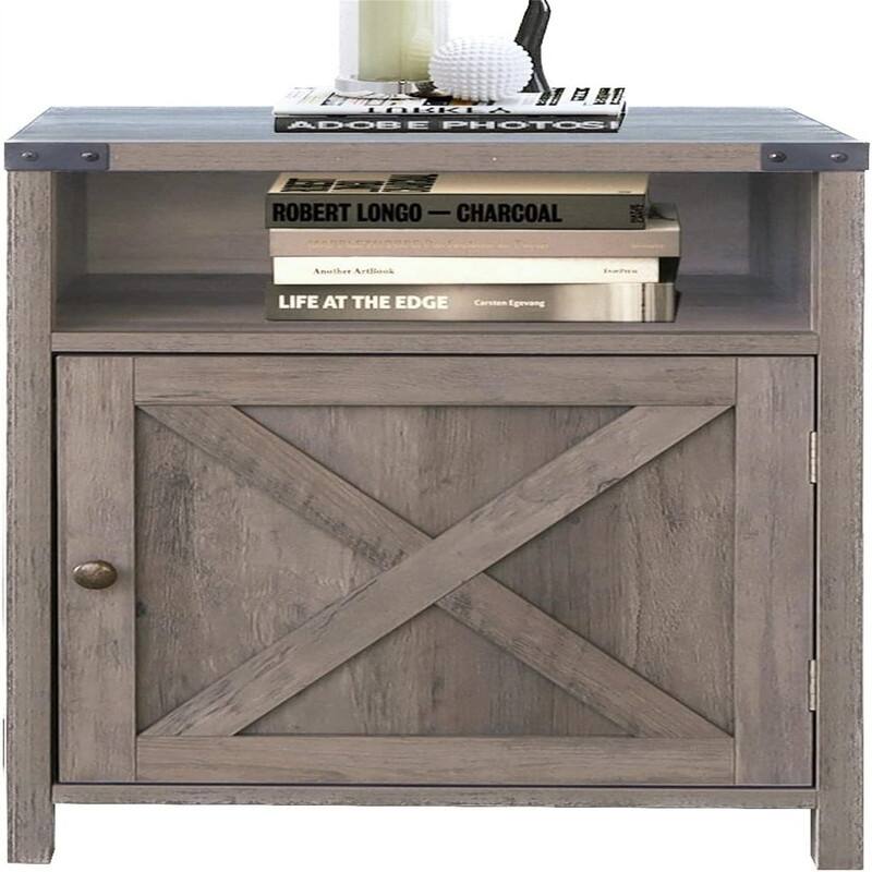 Table with Cabinet and Shelves - 18"D x 18"W x 24"H