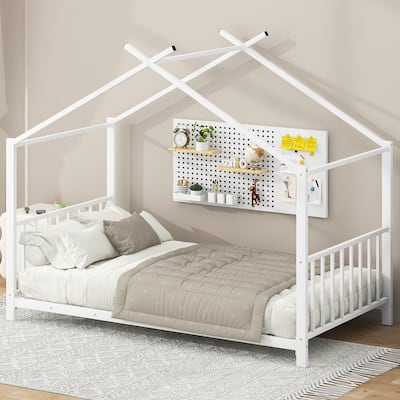 Twin Size Metal House Platform Bed