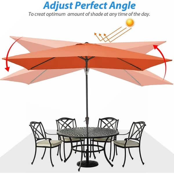 6.5 x10 rectangular patio umbrella MEWAY Outdoor Umbrella with Push Button Tilt and Crank Lift System, Market Umbrella 6 Sturdy Ribs UV Protection for Table, Deck, Pool, Backyard, Garden(6.5x10 ft, Black) Theres a moment on a late summer afternoon when the sun dips just enough to cast long shadows  and your umbrella is there SimplyShade Catalina 10-foot Rectangle Push