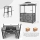 preview thumbnail 13 of 18, Costway 3 PCS Patio Bar Set with Tempered Glass Bar Table Metal - See Details