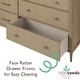 preview thumbnail 10 of 13, Little Seeds Shiloh Natural and Faux Rattan Wide 6 Drawer Convertible Dresser & Changing Table