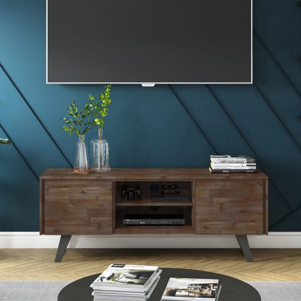 WYNDENHALL Mitchell WOOD Modern Industrial TV Media Stand For TVs