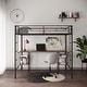preview thumbnail 2 of 13, Twin Size Metal Loft Bed with Table, Shelves, Heavy-duty Sturdy Metal, Built-in Table, Safety Guardrail