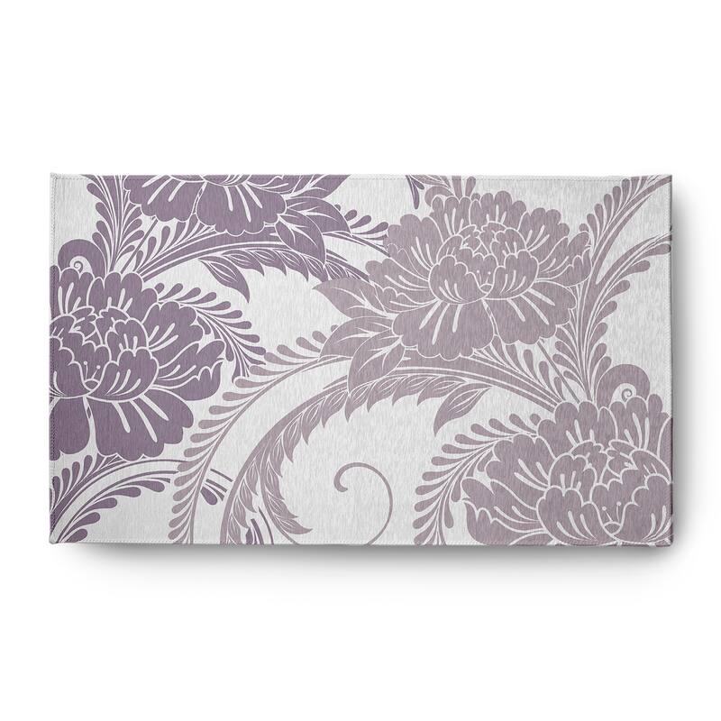 Flower Flourish French Country Chenille Area Rug - Purple - 3' x 5'
