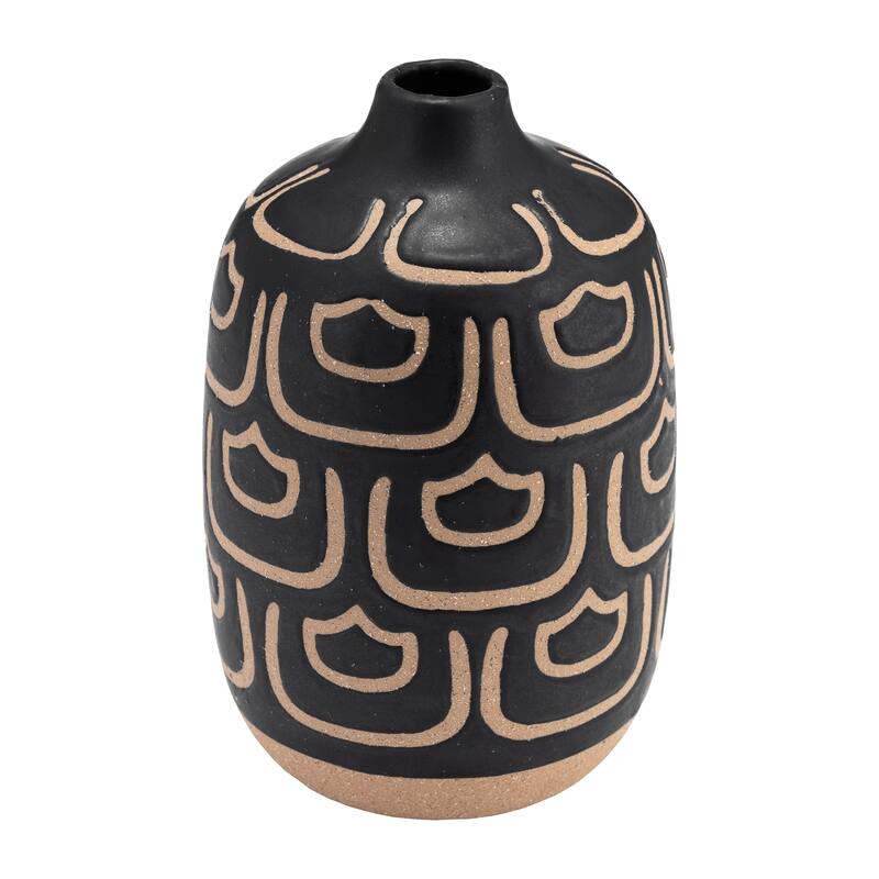 Sagebrook Home 10" Ceramic Vase Contemporary Decorative Vase Creative Abstract Design Table Decor
