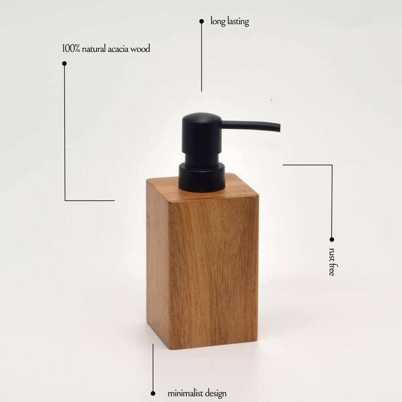 Acacia Wood Bathroom Accessory Set Collection