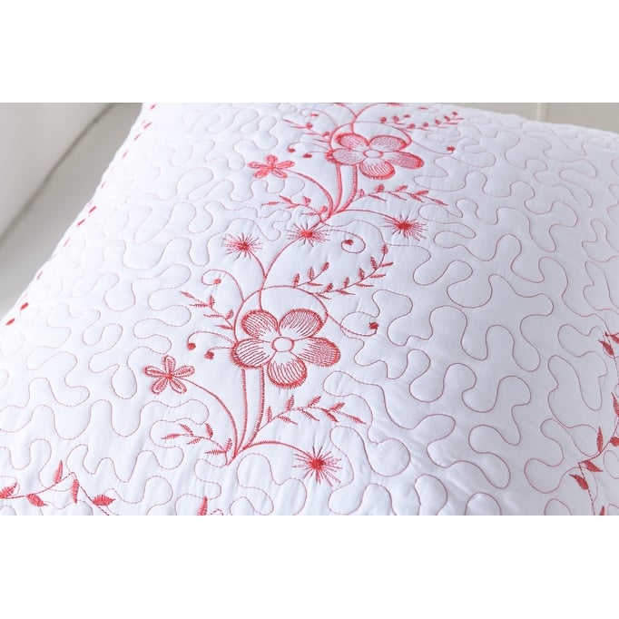 MarCielo 2 Pack Pillow Shams Throw Pillow Covers Euro Sham Embroidery