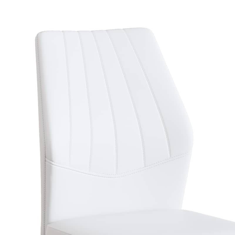 White Silver Side Chair Reception Chair Meeting Room Chair Set of 4 Kitchen Chair Lounge Chair with Metal Legs