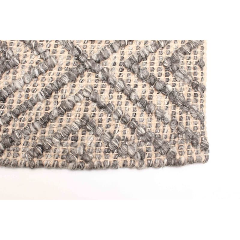 ECARPETGALLERY Braid weave Sienna Dark Grey Wool Rug - 5'4 x 7'4