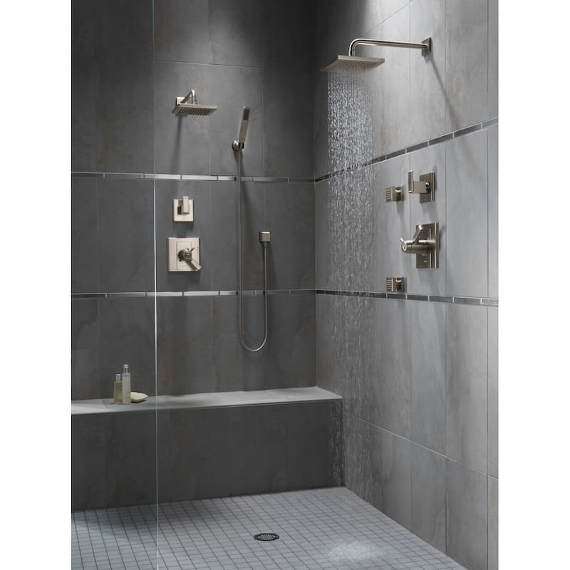 Delta 2.5 GPM 8" Wide Rain Shower Head with Shower Arm, Flange and