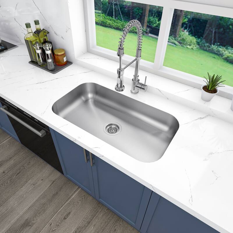 Sinber Undermount Single Bowl 304 Stainless Steel Kitchen Sink