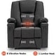 preview thumbnail 17 of 25, Mcombo Electric Power Recliner with Massage & Heat, Extended Footrest, 2 USB Ports, Side Pockets, Cup Holders, Faux Leather 8015