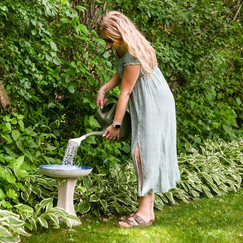 Sunnydaze Nantes Outdoor Ceramic Bird Bath - 16" H