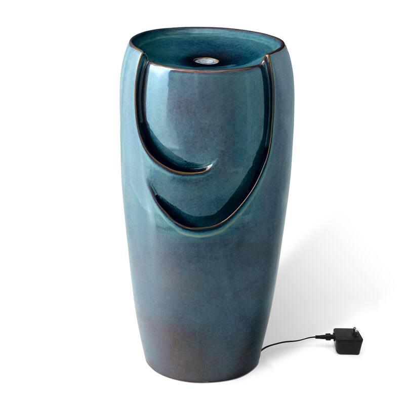 Glitzhome 30"H Oversized LED Ceramic Fountain