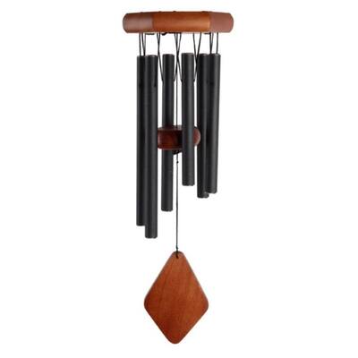 Q-Max 20" Long Wooden Top Wind Chime with Black Tube