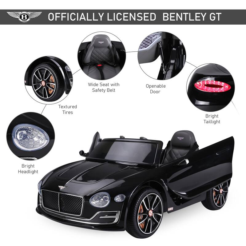 Aosom Licensed Bentley EXP12 Kids Electric Car with Parent Remote Control, 12V Ride on Car with Butterfly Doors