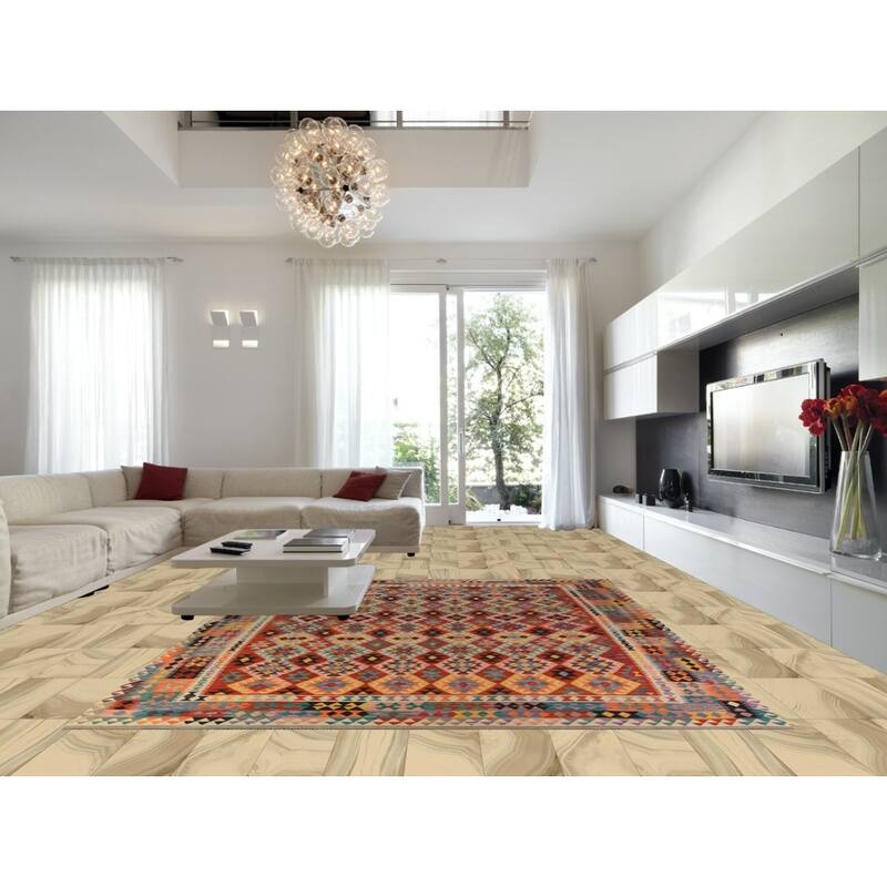 Reversible Kilim Rug Flatweave Multi-Color Wool Carpet - 10'2"x 12'10"