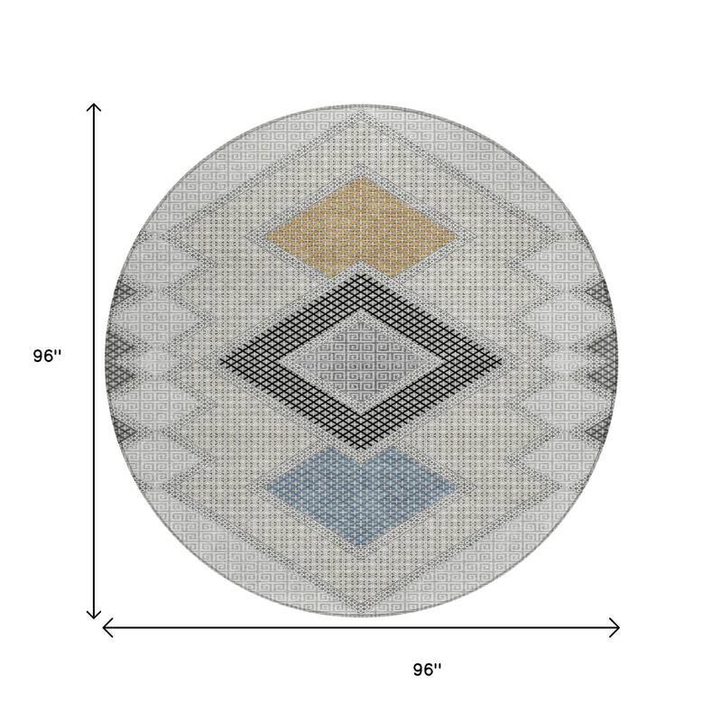 HomeRoots Geometric Transitional Rectangle Outdoor Rug