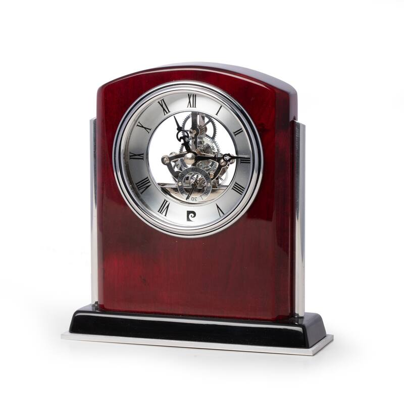 Chelsea Lacquered Mahogany Wood Skeleton Movement Clock
