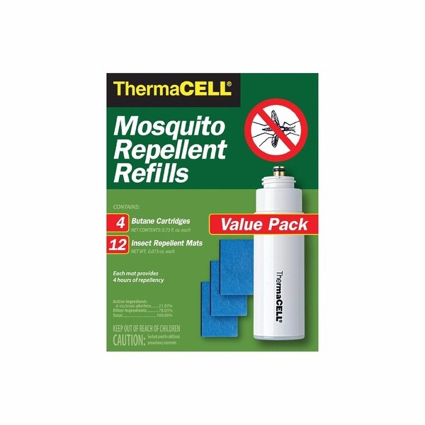Thermacell Mosquito Repellent Refill Pack for Repellers, Torch and Lanterns (4 Cartridges, 12 Repellent Mats)