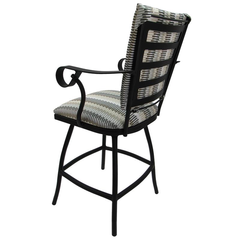 Swivel Counter 26" Bar Stool with a Padded Back - Jenna - Black Frame - 26 inch Seat