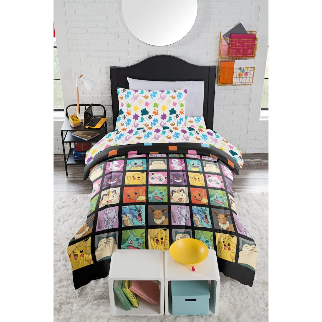 Pokemon Kanto Favorites Rotary 4 Piece Twin Bed in a Bag Set