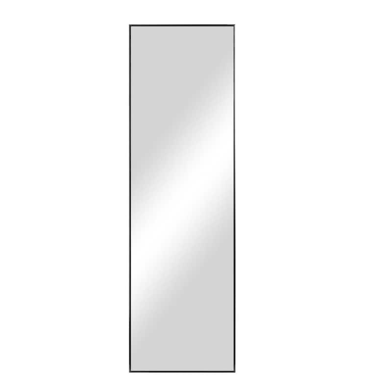 HomeRoots 71" Black Metal Leaning Framed Full Length Mirror - 33.80 in. x 70.74 in. x 0.79 in.