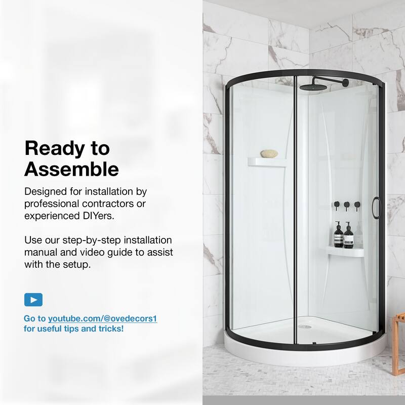 Ove Decors Breeze Shower Kit, Clear Panels, Walls and Base