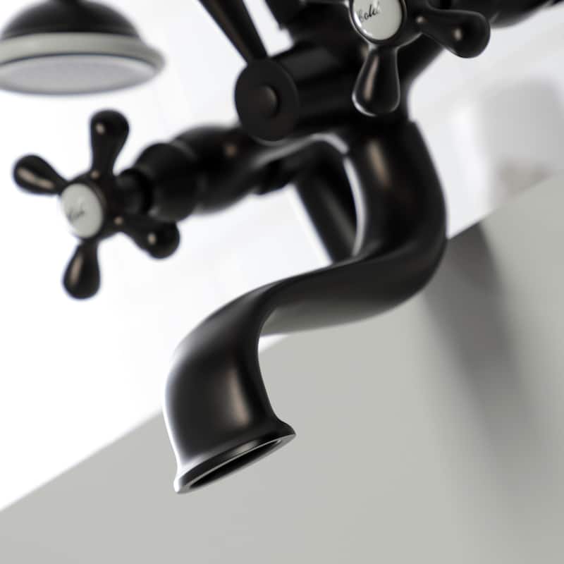Kingston Brass Deck Mount Clawfoot Tub Faucet with Hand Shower