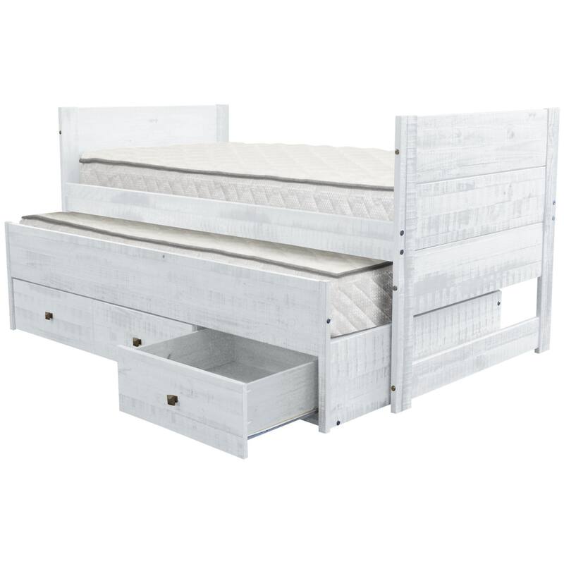 Taylor & Olive Begonia Twin Bed with Twin Trundle & 3 Built in Drawers