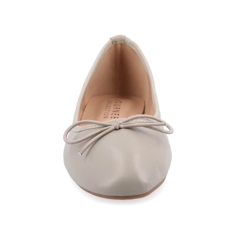 Journee Collection Women's Vika Slip On Round Toe Ballet Flats - Wide - Grey - 10