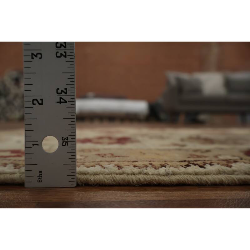 Hand Knotted Oriental 100% Wool Carpet Traditional Floral Beige & Ivories Peshawar Area Rug - 2' 9'' X 2' 2''