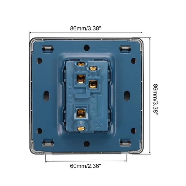 Wall Panel Rocker Light Switch Wall Panel Rocker 1 Gang 2 Way Black 250V 10A 86mmx86mm ...