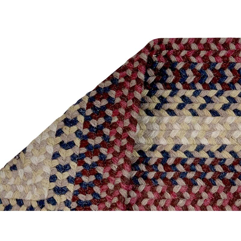 Better Trends Woodbridge Braid 100% Wool Stain Resistant, Double Sided Reversible Oval Indoor Area Utility Rug