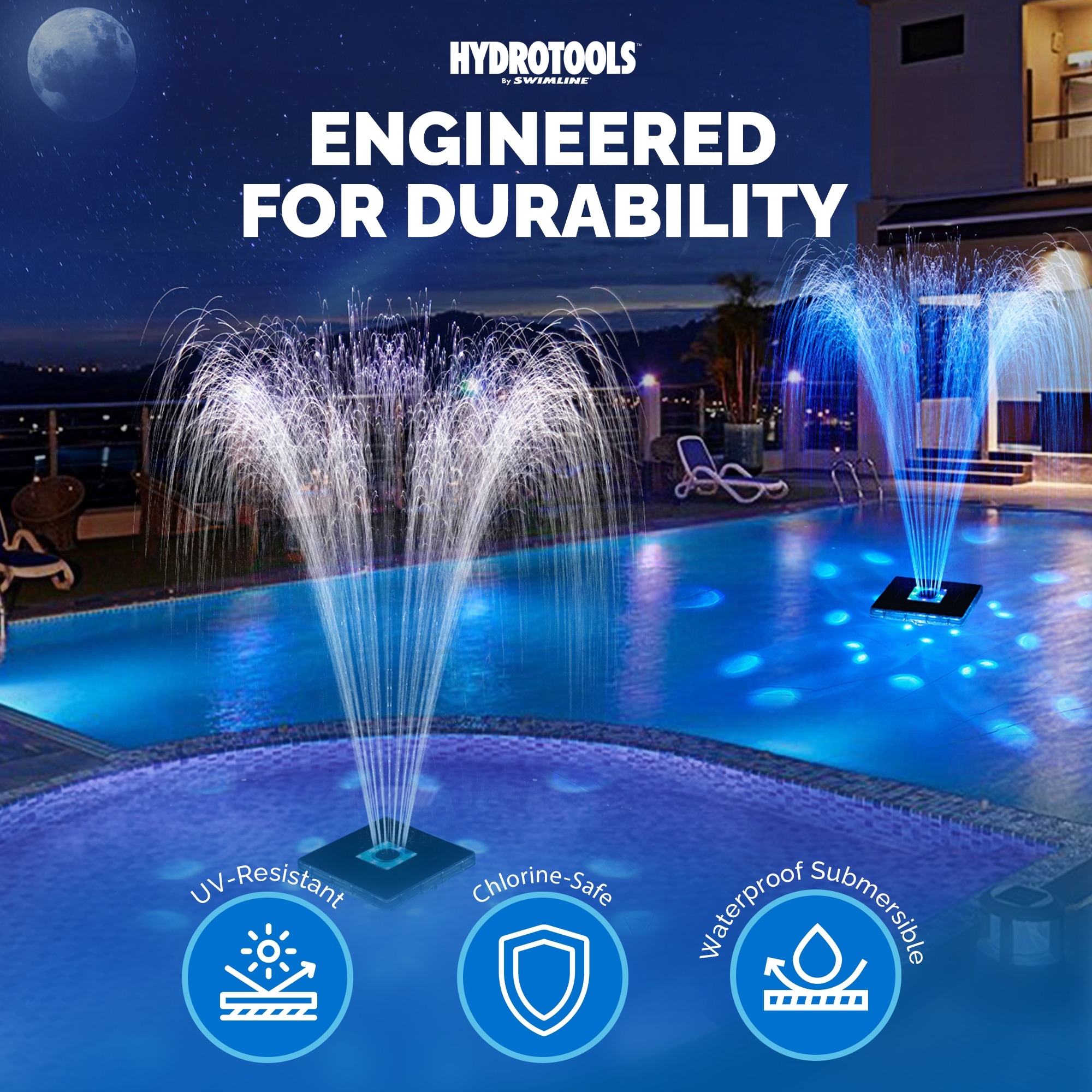 Swimline Hydrotools Solar Power Floating Pool Fountain, Underwater LED  Lights - 2 - Bed Bath \u0026 Beyond - 42929504, image size:2000x2000