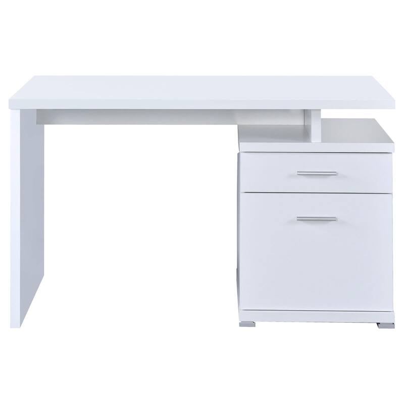 GDFStudio - Natalie Modern Reversible Office Desk with Drawers for Flexible Workspace