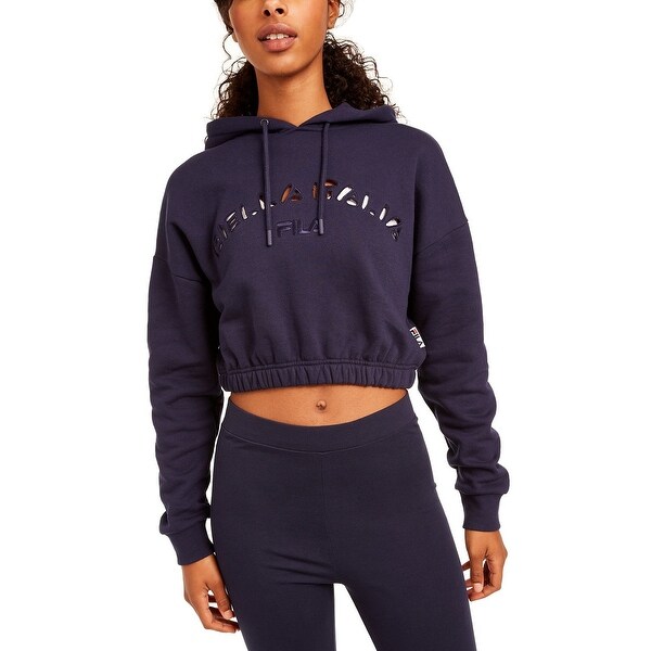 navy cropped hoodie