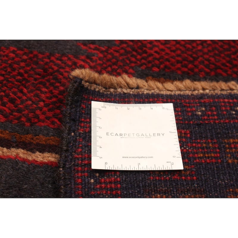 ECARPETGALLERY Hand-knotted Baluch Red Wool Rug - 3'8 x 6'7