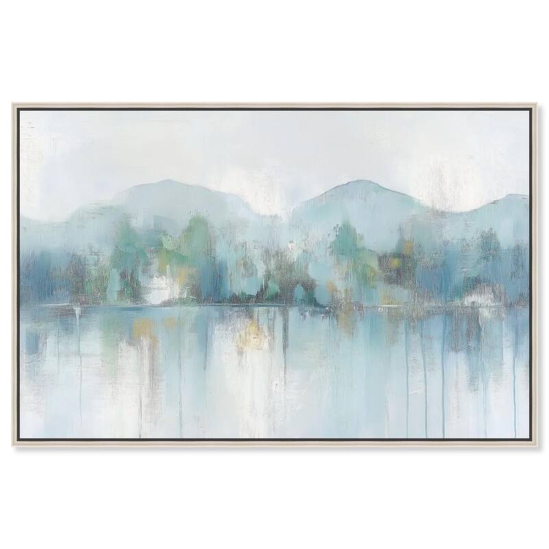 Mirrored Aqua Dream II Canvas by Art Remedy - Silver - 15" x 10"