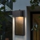 preview thumbnail 9 of 7, 2 Pack Black Modern Integrated LED Outdoor Wall Light Lantern Sconce - 2 Pack