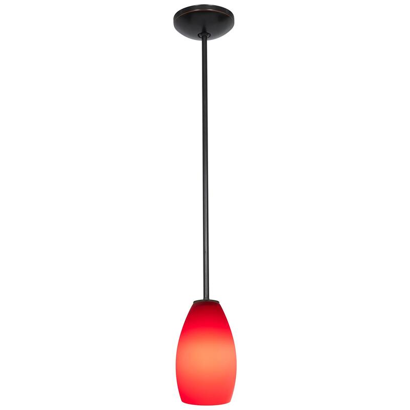 Access Lighting Champagne 1 Light LED Pendant - 5" Wide with Red Glass