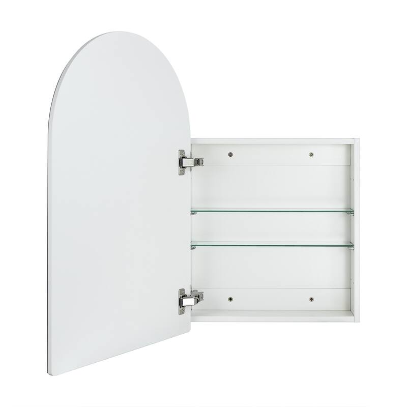 TEHOME Surface and Recessed Mount Frameless Arched Bathroom Medicine Cabinet with Mirror