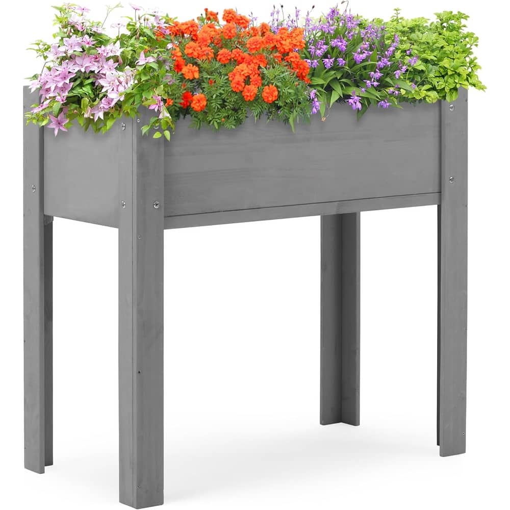 31x31x16 inch Raised Garden Bed with Legs, Elevated Wooden Planter Box for Outdoor Plants Flowers Fruits Growingg