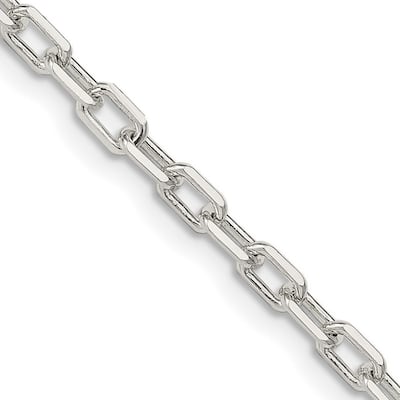 Curata 925 Sterling Silver Polished 3.5mm Unisex Open Cable Chain Necklace (Lobster)