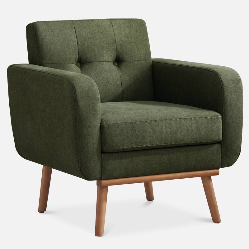 Tufted-Fabric-Upholstered-Accent Chair