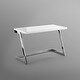 preview thumbnail 35 of 35, Alohia High Gloss Lacquer Finish Writing Desk Stainless Steel Base